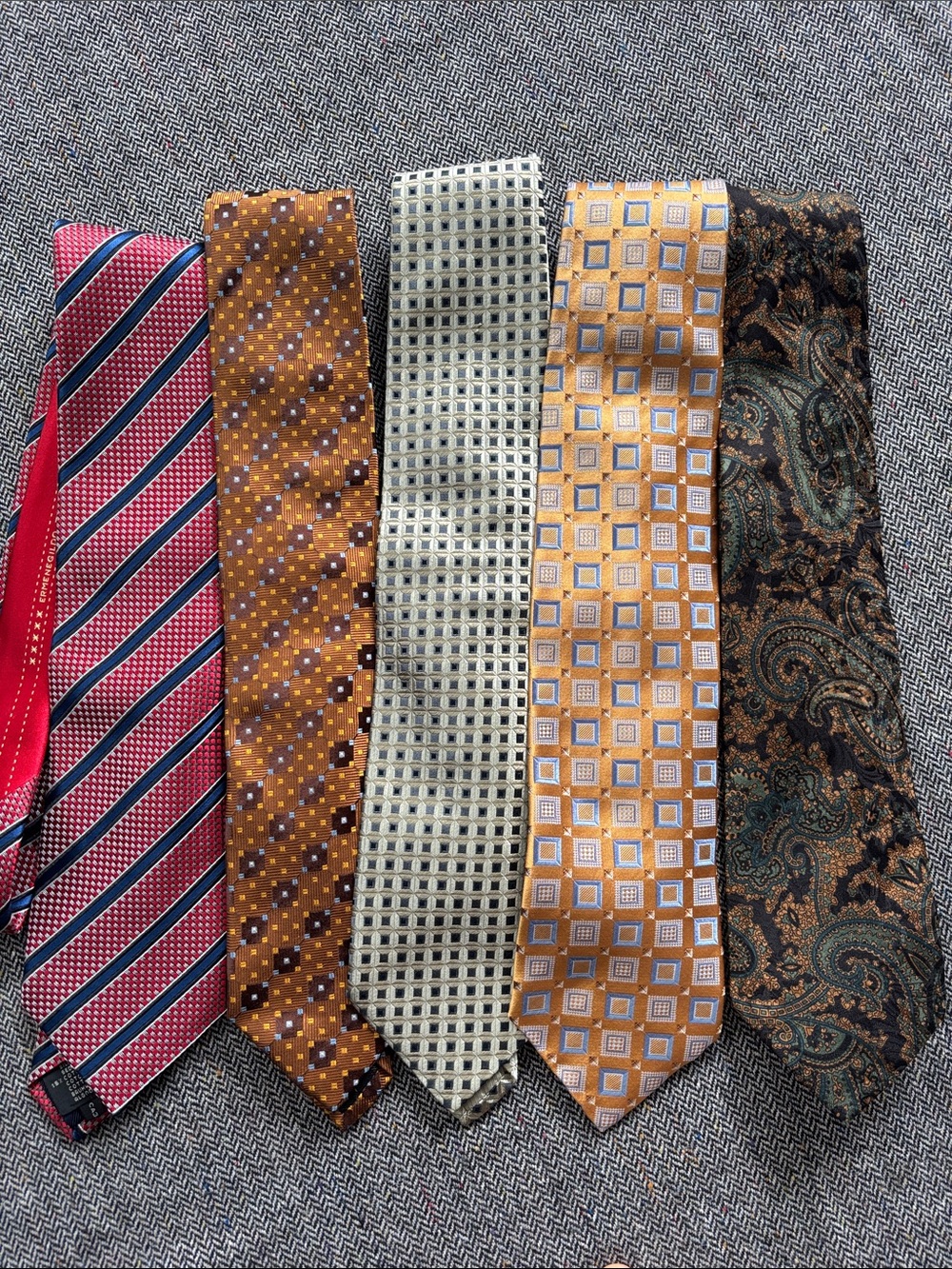 5x Ermenegildo Zegna Silk Tie Set